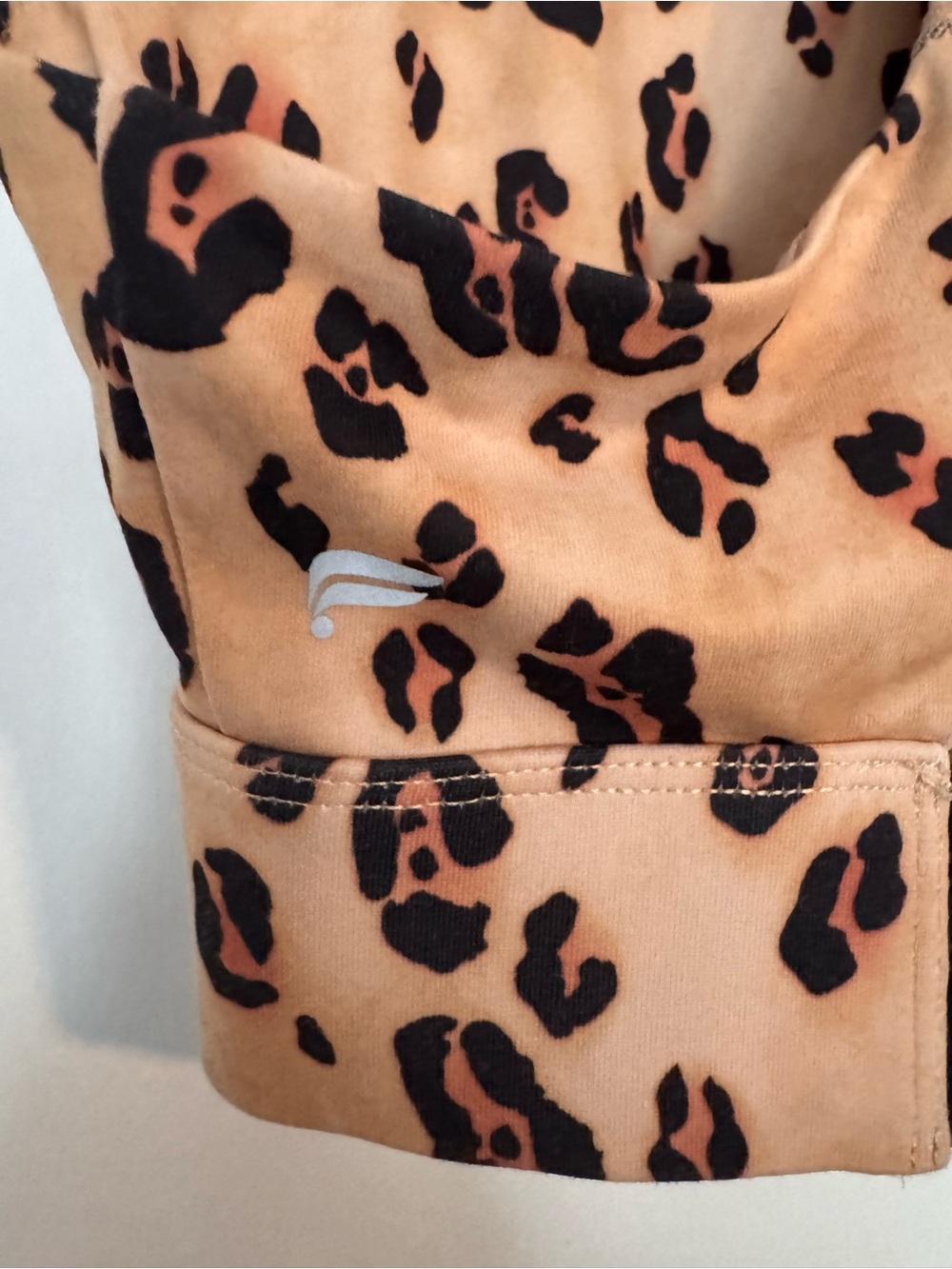 Fabletics Leopard Print Racerback Crop Top - Tan - Picture 3 of 3